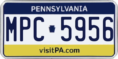 PA license plate MPC5956