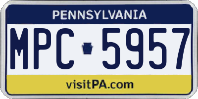 PA license plate MPC5957