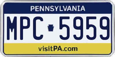 PA license plate MPC5959