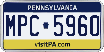 PA license plate MPC5960