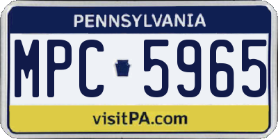 PA license plate MPC5965
