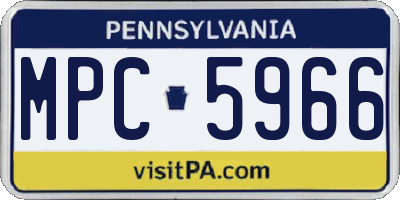 PA license plate MPC5966