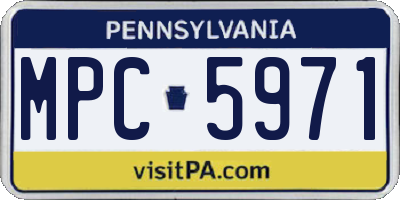 PA license plate MPC5971