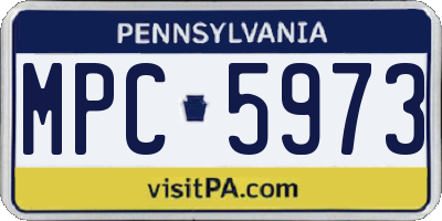 PA license plate MPC5973