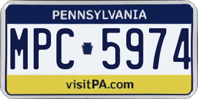 PA license plate MPC5974