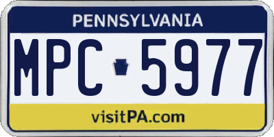 PA license plate MPC5977