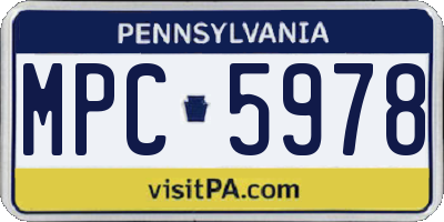 PA license plate MPC5978