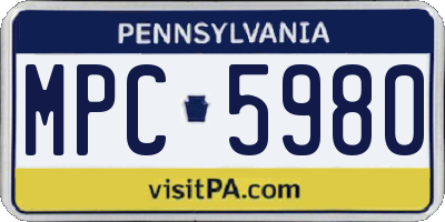 PA license plate MPC5980
