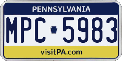 PA license plate MPC5983