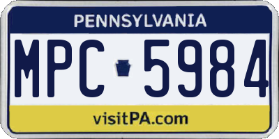 PA license plate MPC5984