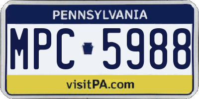 PA license plate MPC5988