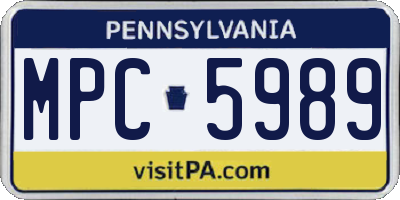 PA license plate MPC5989