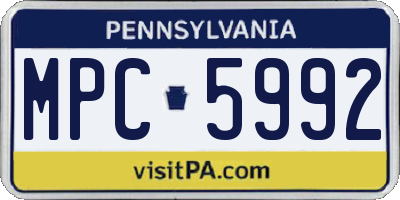 PA license plate MPC5992
