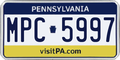 PA license plate MPC5997