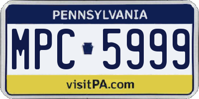 PA license plate MPC5999