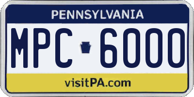 PA license plate MPC6000