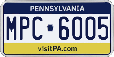 PA license plate MPC6005