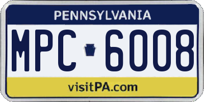 PA license plate MPC6008