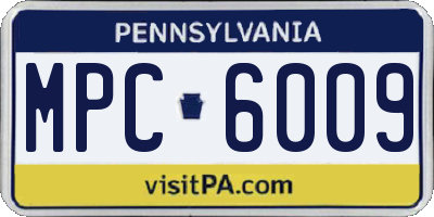 PA license plate MPC6009