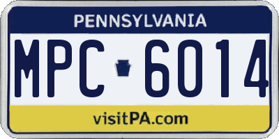 PA license plate MPC6014