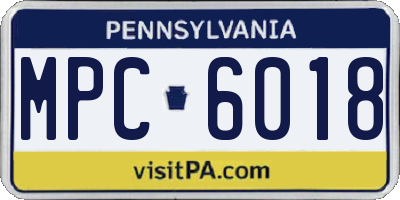 PA license plate MPC6018