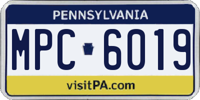 PA license plate MPC6019