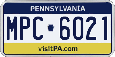 PA license plate MPC6021
