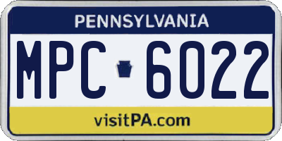 PA license plate MPC6022