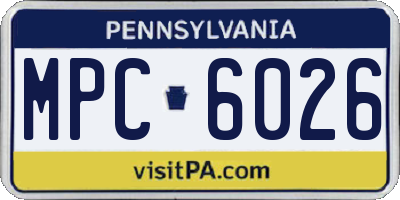 PA license plate MPC6026