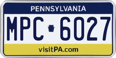 PA license plate MPC6027