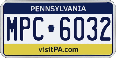 PA license plate MPC6032