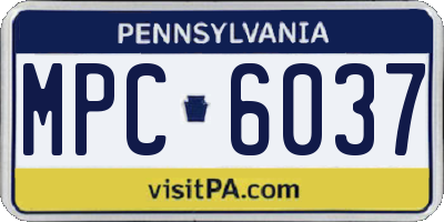 PA license plate MPC6037