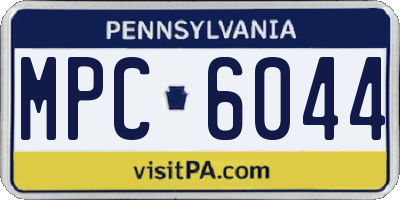 PA license plate MPC6044
