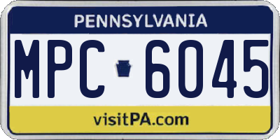 PA license plate MPC6045