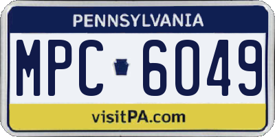 PA license plate MPC6049