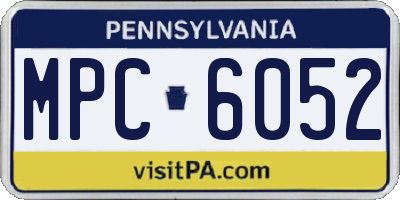 PA license plate MPC6052