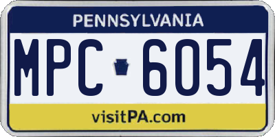 PA license plate MPC6054