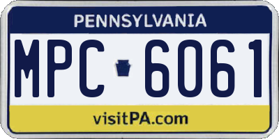 PA license plate MPC6061