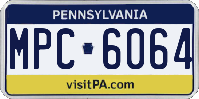 PA license plate MPC6064