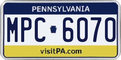 PA license plate MPC6070