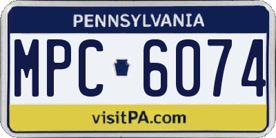 PA license plate MPC6074
