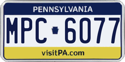 PA license plate MPC6077