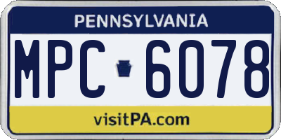 PA license plate MPC6078
