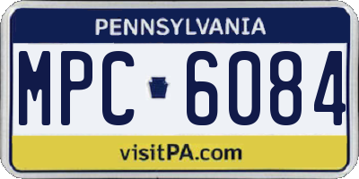 PA license plate MPC6084