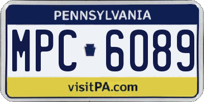 PA license plate MPC6089