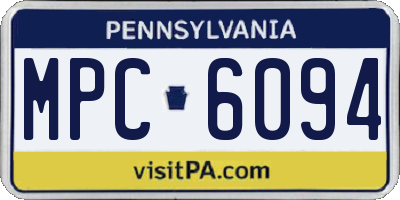 PA license plate MPC6094
