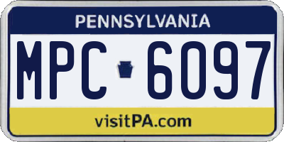 PA license plate MPC6097