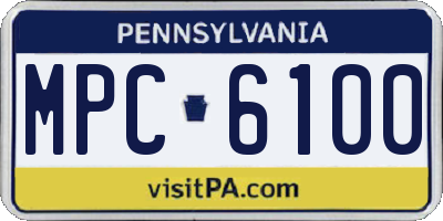 PA license plate MPC6100