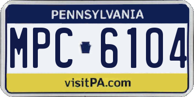 PA license plate MPC6104