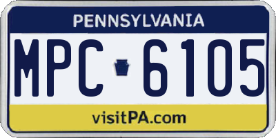 PA license plate MPC6105